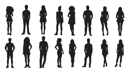 group silhouette of a man and woman.