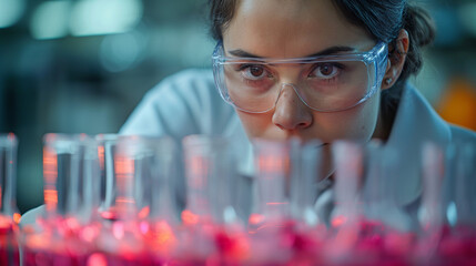 Professional health care researchers working in life of medical science laboratory, technology of medicine chemistry lap experiment for hospital