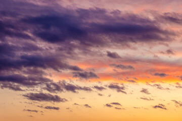 Evening cloudscape during sunset in Poland
