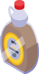 Maple foliage extract fluid icon isometric vector. Arbor natural sugared nectar. Liquid dessert topping essence