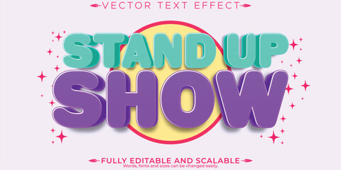 Show comedy text effect, editable music and podcast text style