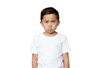 Close up of an angry caucasian kid