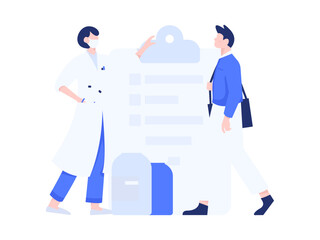 Medical characters fighting the epidemic flat vector concept operation hand drawn illustration
