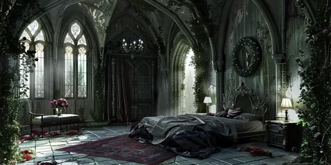 Fotobehang Enchanting whimsical gothic bedroom. © serperm73