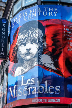 Sondheim Theatre Les Miserables Show Poster Close Up
