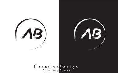 AB letter logo design template vector