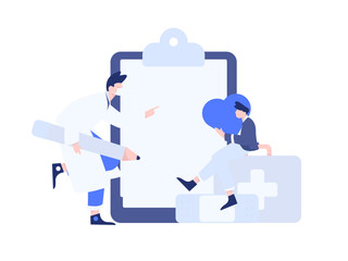 Medical characters fighting the epidemic flat vector concept operation hand drawn illustration
