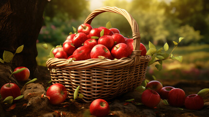 Basket of apples .
