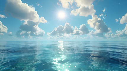 Naklejka premium blue sky ocean, generative ai