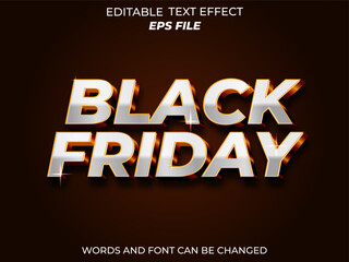 black friday text effect, font editable, typography, 3d text. vector template