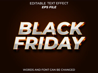 black friday text effect, font editable, typography, 3d text. vector template