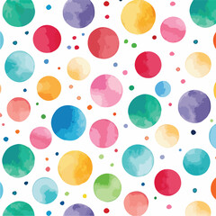 Watercolor seamless pattern with multicolored circle