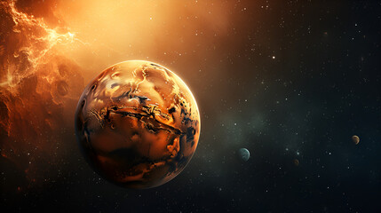 Obraz na płótnie Canvas Planet Mars or other in space. generative ai