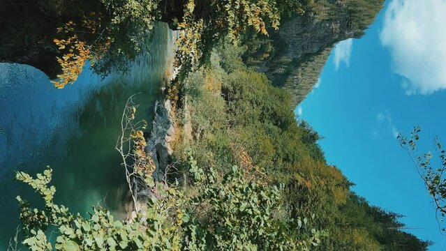 adventure, arkhyz, background, blue, bolshaya laba river, canyon, caucasus, caucasus mountains, cliff, cloud, cloudy, construction, countryside, emerald river, forest building, forest farm, fresh envi