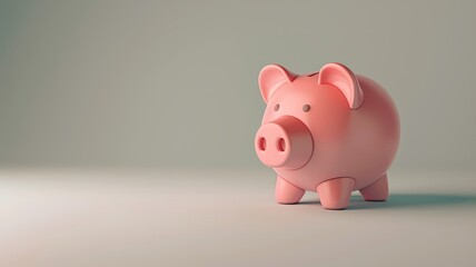 Classic piggy bank showcasing a simple savings concept on a blue background