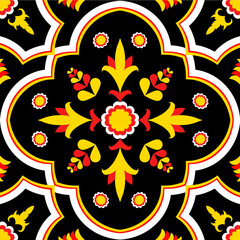 ethnic patten concept, geometric fabric pattern, flowers, native ethnic, beautiful colors, designed for backgrounds, promoters, advertisements, flyers, websites, ethnic events