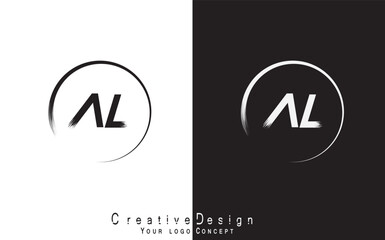 AL letter logo design template vector