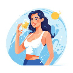 Woman man drink water health diet thirst hot hydration