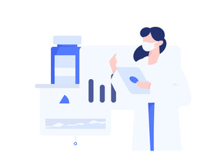 Medical characters fighting the epidemic flat vector concept operation hand drawn illustration
