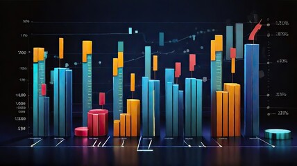 abstract background with lines Visualizing Financial Success Dark Background Business Statistics with Bar Graph