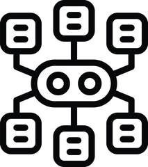 Obraz premium Traffic regulation icon outline vector. Mobility management. Navigation governance data