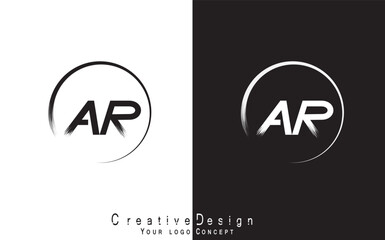 AR letter logo design template vector