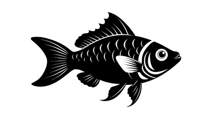 Fish silhouette. Isolated fish on white background 