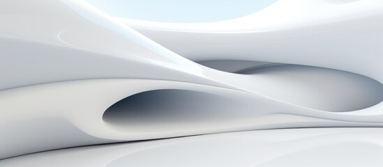 This close-up shot showcases a white object placed on a smooth white surface, creating an abstract architectural background.