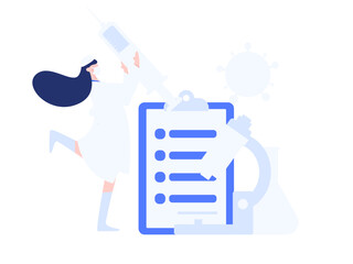 Medical characters fighting the epidemic flat vector concept operation hand drawn illustration
