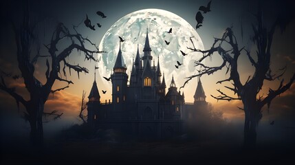 halloween background with bats, Halloween background with haunted castle and full moon 3D rendering
Halloween background with haunted castle and full moon 3D rendering, Of banner for background Vampi
