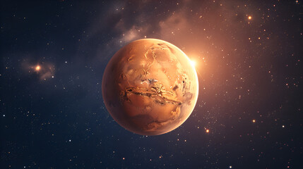 Planet Mars or other in space. generative ai