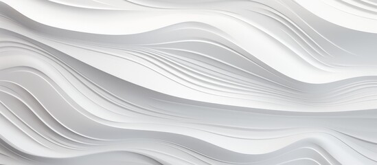 Obraz premium A white wall with wavy lines running across its surface, creating a dynamic and modern texture. The lines are smoothly and elegantly incorporated into the design, adding visual interest to the