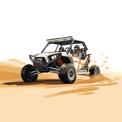 Fototapeta na wymiar A dune buggying adventure with a dune buggy vector illustration