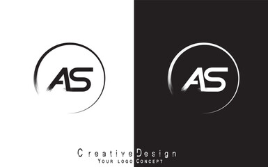 Obraz premium AS letter logo design template vector