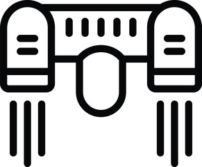 Aquatic flyer icon outline vector. Water sport machine. Jetpack extreme device