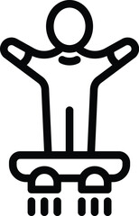 Sportsman on fly board icon outline vector. Extreme diver activity. Acrobatic flyboarding platform