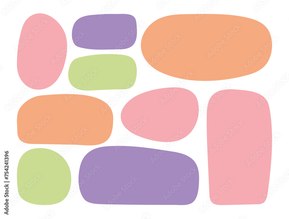 Poster hand drawn minimalist multicolored textbox set. blank quote frames template collection in doodle sty
