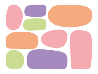 Hand drawn minimalist multicolored Textbox set. Blank quote Frames template collection in Doodle style. Empty text box, speech bubbles isolated on white background