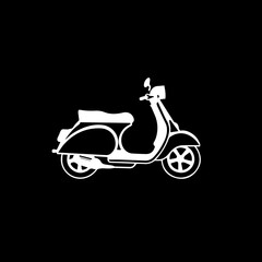 motorcycle  scooter silhouette vector on black background