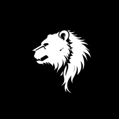 minimalist logo of a bear simple black and white vector, on a black background