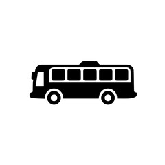 Minimalist vector silhouette Logo of a bus isolated on a white background 