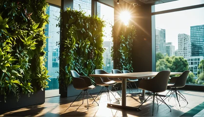 Fototapeten modern green office spaces with planted walls © bmf-foto.de