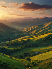 Fototapeta premium sunset over the mountains