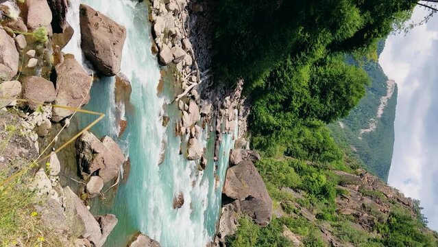 adventure, arkhyz, background, blue, bolshaya laba river, canyon, caucasus, caucasus mountains, cliff, cloud, cloudy, construction, countryside, emerald river, forest building, forest farm, fresh envi