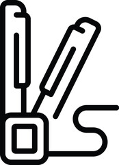 Hair smoothing iron icon outline vector. Hair straightener gadget. Keratin therapy tool