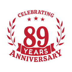 89th anniversary celebration design template. 89 years vector and illustration.