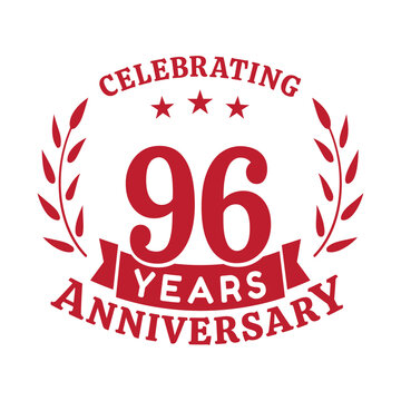 96th anniversary celebration design template. 96 years vector and illustration.