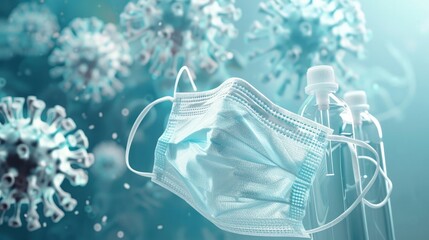 Essential coronavirus prevention items including surgical masks and hand sanitizer gel