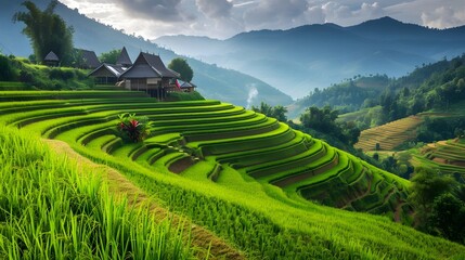 Rice Fields at Chiang Mai, Thailand 