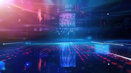 Obraz premium A dynamic, digital world map overlaid with futuristic network lines and glowing nodes, symbolizing global communication